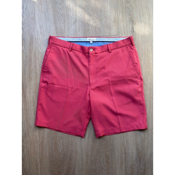 Peter Millar Other - Peter Millar Mens Performance Golf Shorts Pink Coral Flat Front Size 36